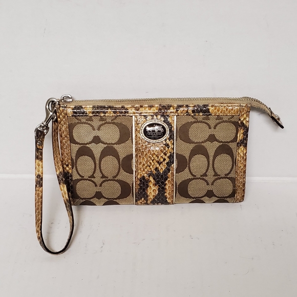 Coach Wristlet Wallet Snake Print - Picture 1 of 6